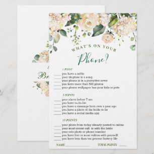 Pink Blush Flowers Greenery Bridal Shower Game