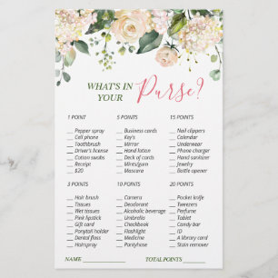 Pink Blush Flowers Greenery Bridal Shower Game