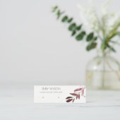 PINK BLUSH FOLIAGE WATERCOLOR EARRING DISPLAY LOGO MINI BUSINESS CARD (Standing Front)