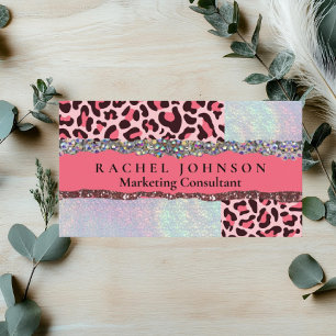 Pink Blush Girly Modern Feminine Glam Retro Busine Business Card