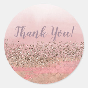 Pink Blush Glitter Moroccan Indian Princess Party Classic Round Sticker