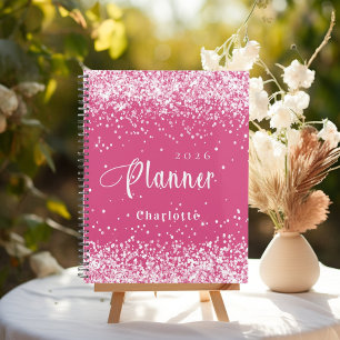 Pink blush glitter name appointment 2027 planner