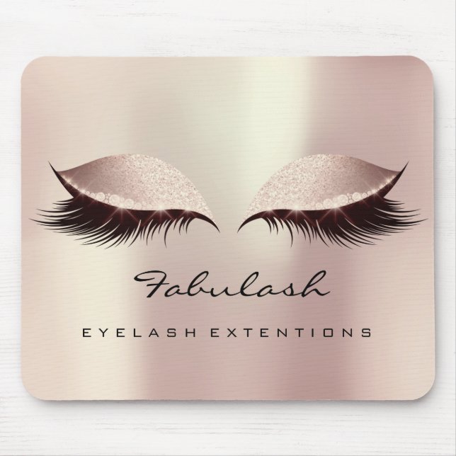 Pink Blush Glitter Name Beauty Lashes Makeup Mouse Pad (Front)