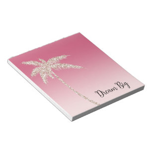 Pink Blush Glitter Palm Trees Ombre    Notepad