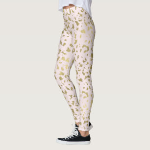 Pink Blush Gold Animal Print Leggings