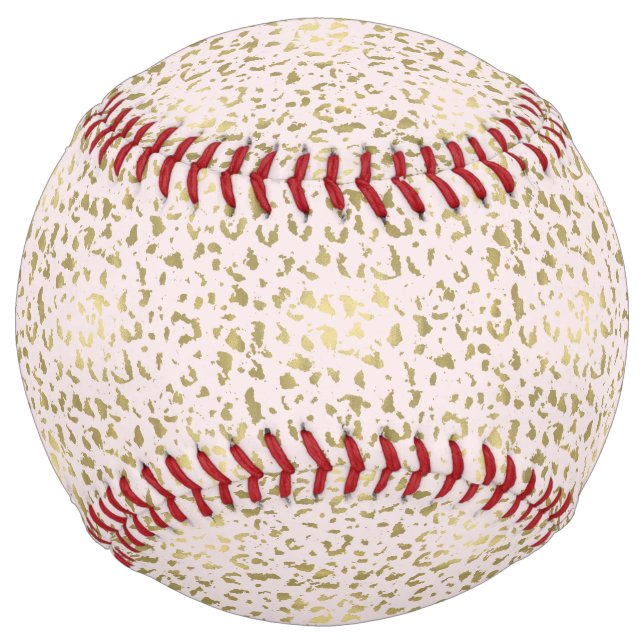 Pink Blush Gold Animal Print Softball (Front)