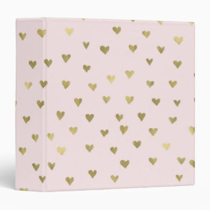 Pink Blush Gold Hearts Binder
