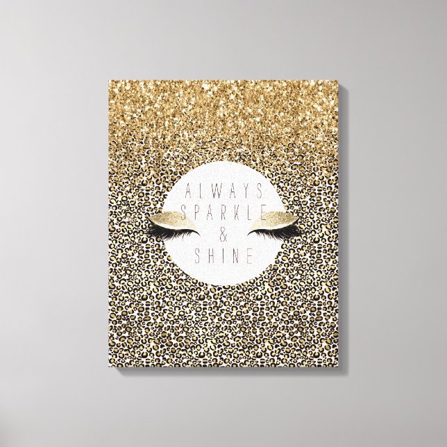 Pink Blush Gold Leopard Print Glitzy Eyes (Front)