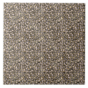 Pink Blush Gold Leopard Print Tile