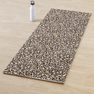 Pink Blush Gold Leopard Print Yoga Mat