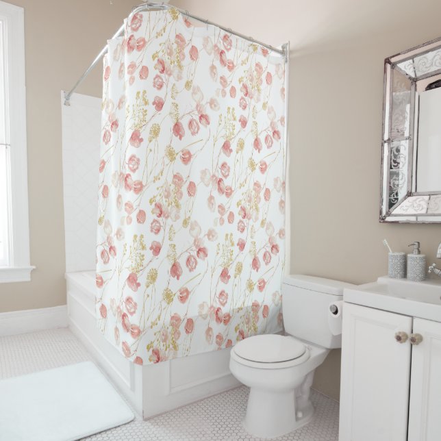 Pink blush gold meadow floral pattern  (In Situ)