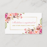 Pink Blush Gold Shower Registry Insert Card