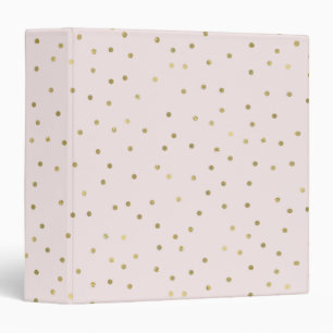Pink Blush Gold Sparkle Confetti Binder