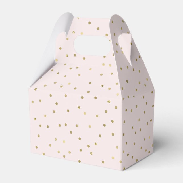 Pink Blush Gold Sparkle Confetti Favor Box (Front Side)