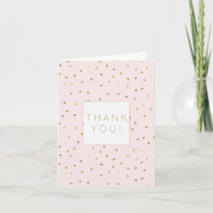 Pink Blush Gold Sparkle Confetti Stylish thank you