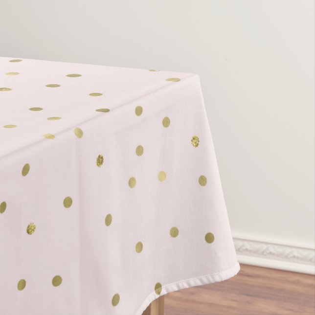 Pink Blush Gold Sparkle Confetti Tablecloth (In Situ)