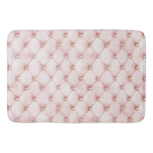 Pink Blush Gold Tufts Bath Mat