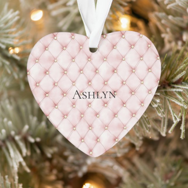 Pink Blush Gold Tufts Christmas Ornament (Tree)