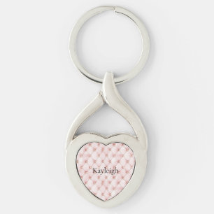 Pink Blush Gold Tufts Keychain