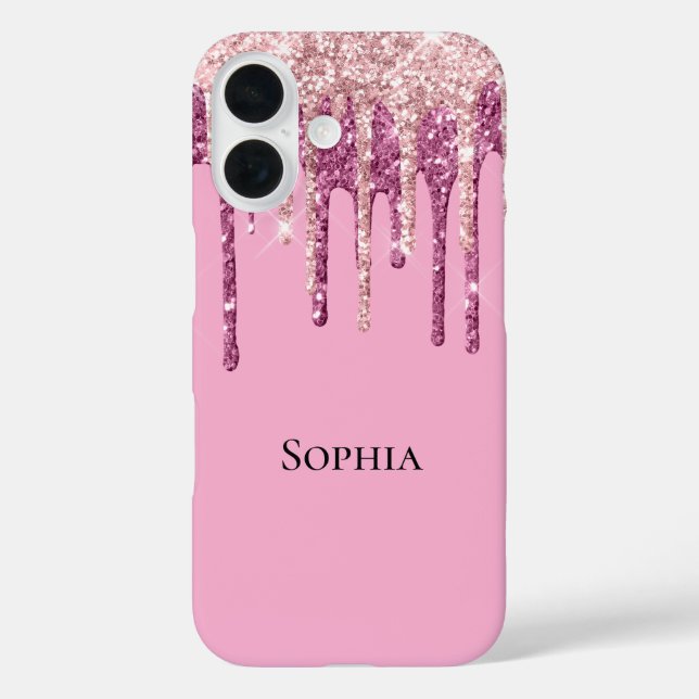 Pink Blush Ice Cream Glitter Drips  Case-Mate iPhone Case (Back)