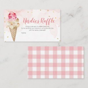 Pink Blush Ice Cream Undies Raffle Bridal Shower Enclosure Card