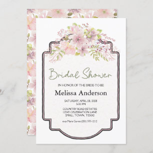 Pink Blush Magnolia Floral Elegant Bridal Shower 
