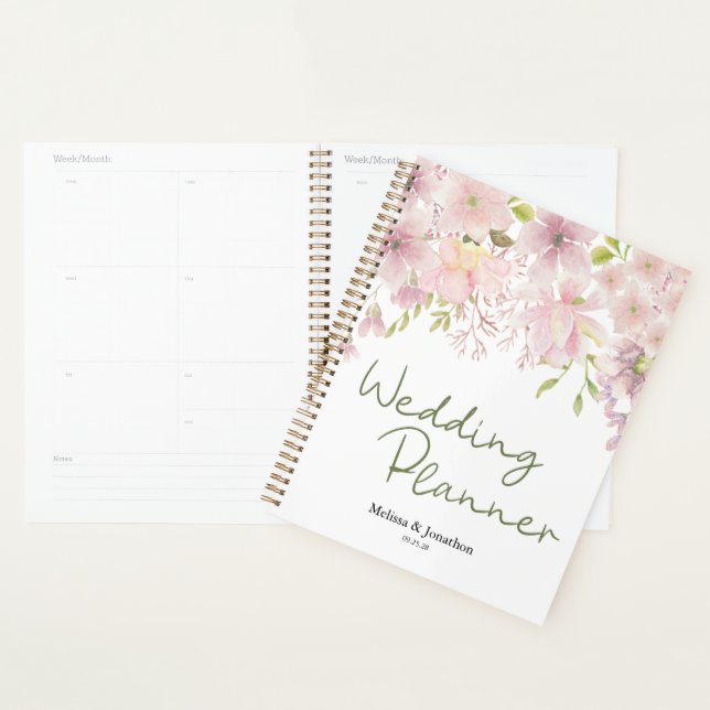Pink Blush Magnolia Floral Wedding Planner (Display)