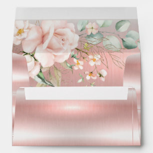 Pink Blush Metallic Floral Envelope