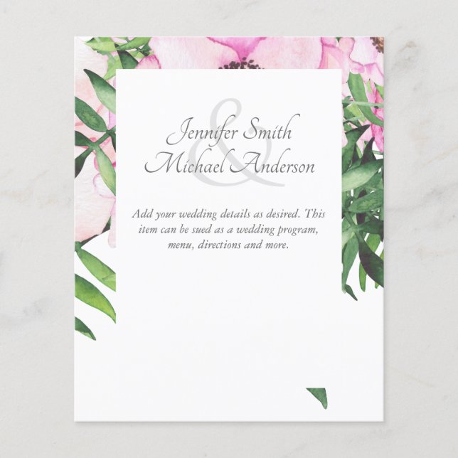 Pink Blush Mint Wedding Details Enclosure Cards (Front)