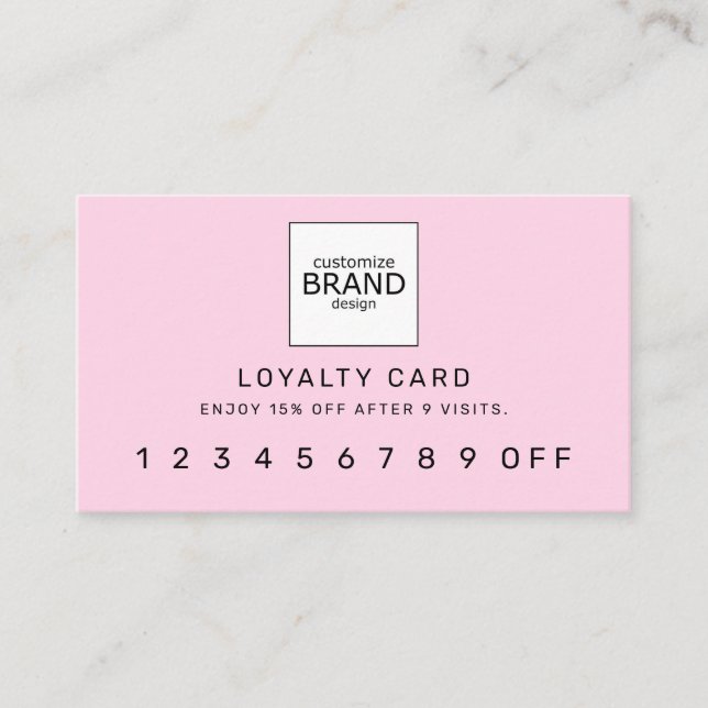 Pink Blush Modern Logo Professional Loyalty Card (Front)