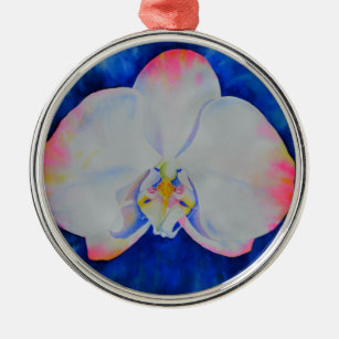 Pink Blush Orchid Metal Ornament