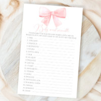 Pink Blush Pastel Bow Baby Word Scramble Game