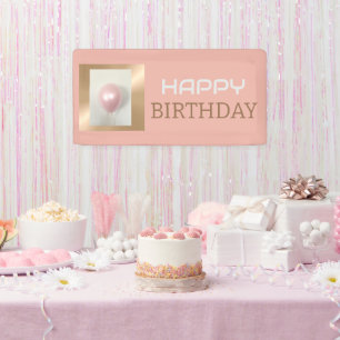 Pink Blush Pearlescent Birthday Banner