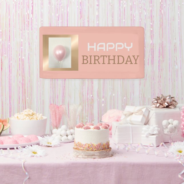 Pink Blush Pearlescent Birthday Banner (Party)