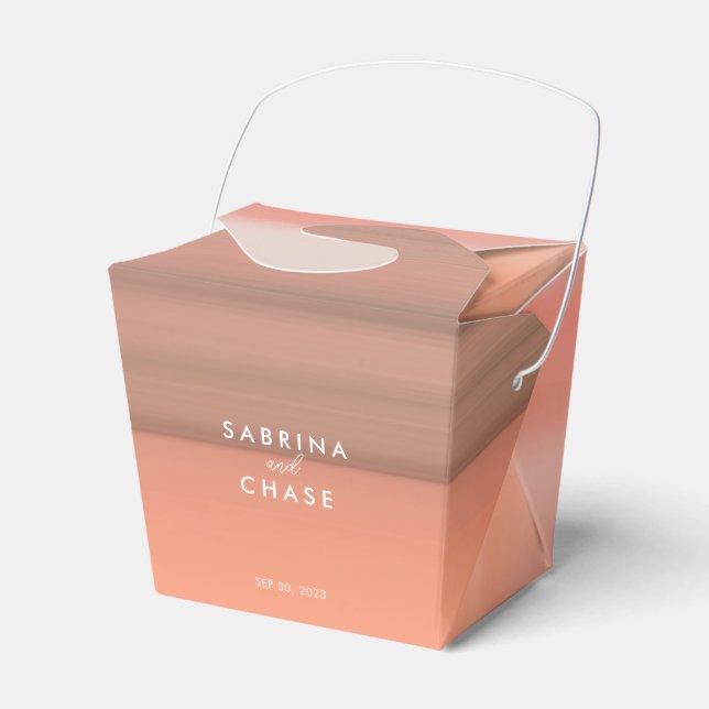 Pink Blush Personalized Wedding Favor Box (Front Side)