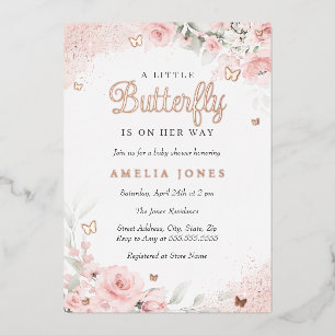 Pink Blush Rose Butterfly Baby Shower 