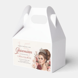 Pink Blush Rose Elegant Quinceañera Favor Box