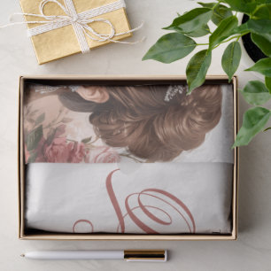 Pink Blush Rose Elegant Quinceañera Tissue Paper