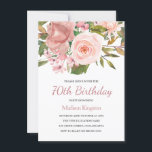 Pink Blush Rose Gold 70th Birthday Party Invite<br><div class="desc">Pink Blush Rose Gold 70h Birthday Party Invite

See matching collection In Niche and Nest Store</div>
