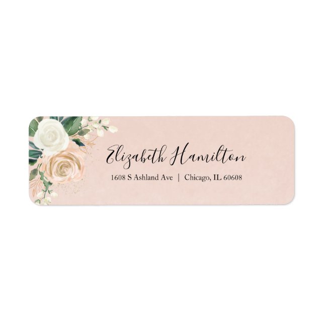 Pink Blush & Rose Gold Floral Watercolor Elegant (Front)