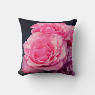 Pink Blush Rose Throw Pillow