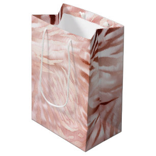 Pink Blush Rose Zebra Animal Medium Gift Bag