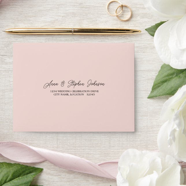 Pink Blush RSVP Return Envelope (Wedding)
