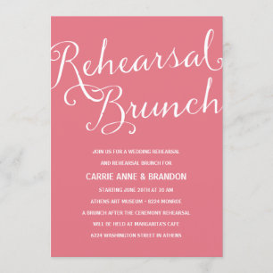 Pink Blush Rustic Chic Rehearsal Brunch Invitation