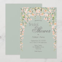 Pink Blush Sage Green Floral Wildflowers Bridal