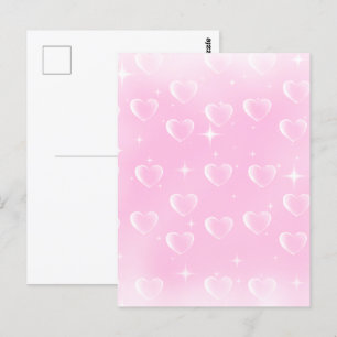 Pink Blush Sparkle And Hearts Postcard