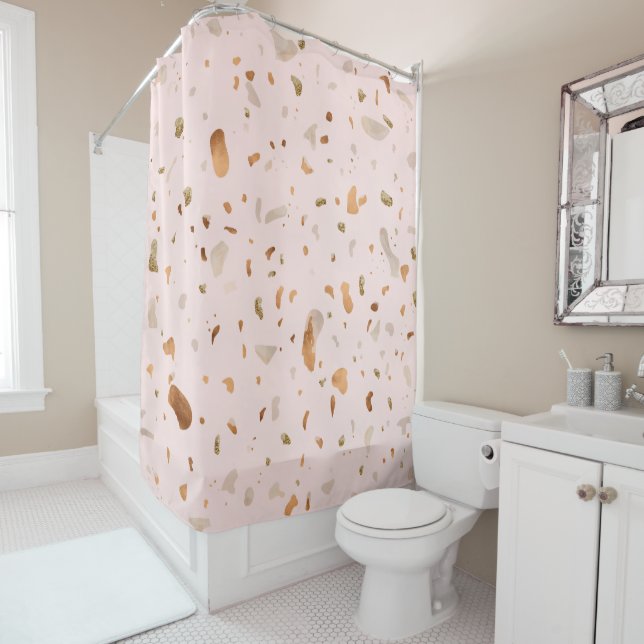 Pink Blush Terrazzo With Gold Copper Spots (In Situ)