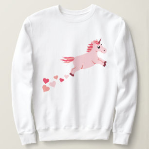 Pink Blush Unicorn Hearts Sweatshirt