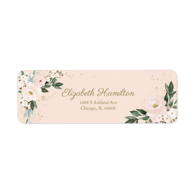Pink Blush Watercolor Floral Bouquet Elegant (Front)