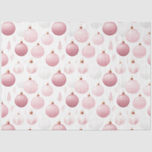 Pink Blush White Christmas Ornaments Christmas Tissue Paper